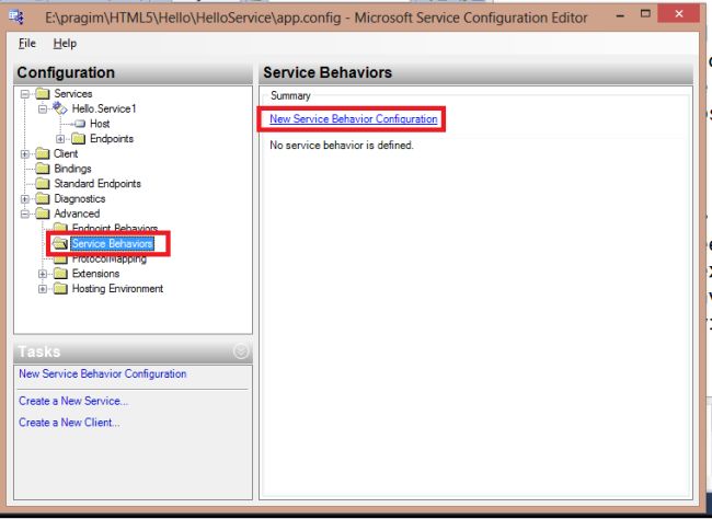 Service Behaviour Configuration